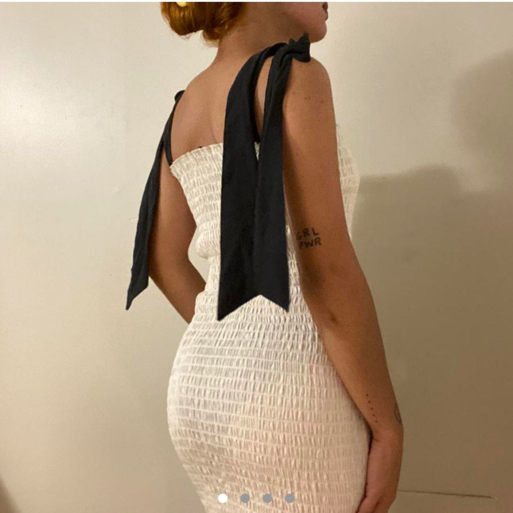 Cream Scrunchy Bodycon Dress